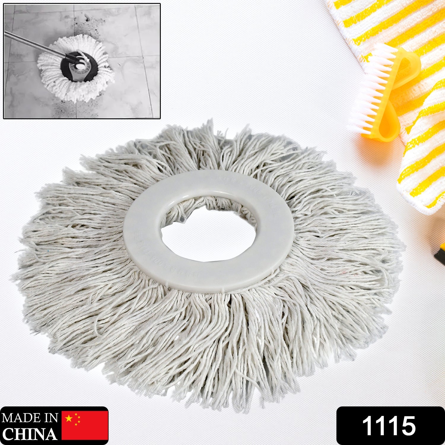 1115 Microfiber Spin Mop Replacement Head Round Shape Standard Size Spin mop Refills For All Type Mop Use DeoDap 1115 Microfiber Spin Mop Replacement Head Round Shape Standard Size Spin mop Refills For All Type Mop Use DeoDap
